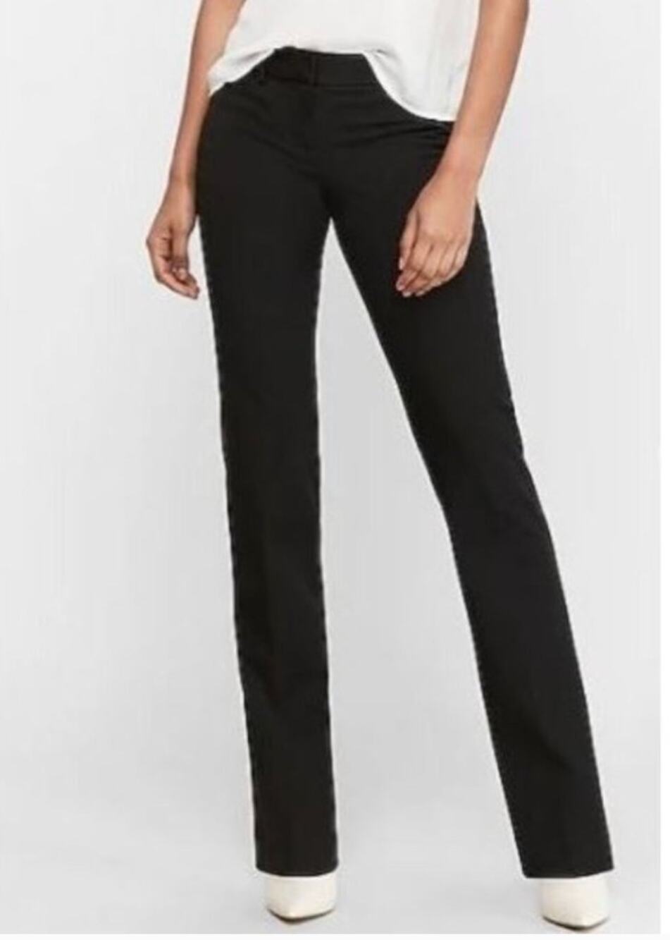 Express Womens Barely Boot Low Rise Dress Pants Gray Black Size 6R Work Trousers
